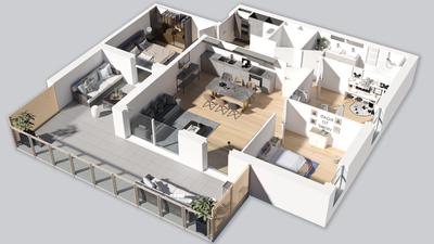 Appartement - 84 m² - 4 pièces