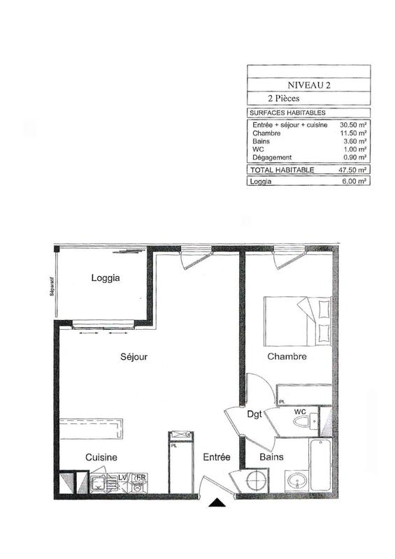 Appartement - 48 m² - 2 pièces