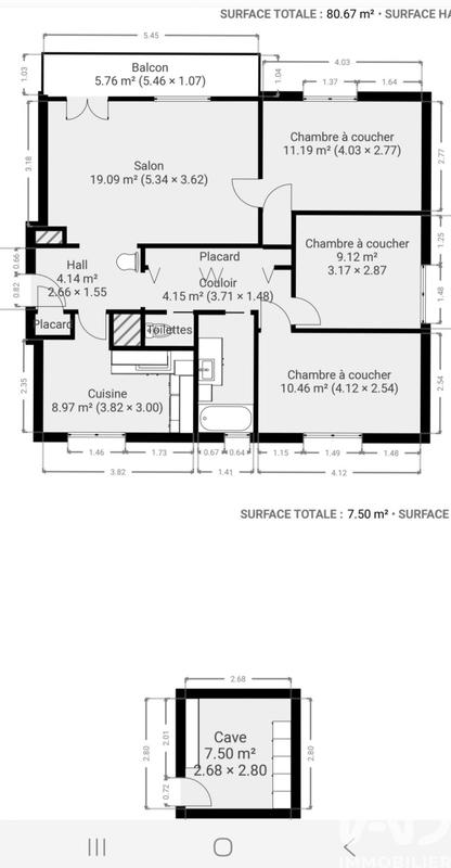 Appartement - 74 m² - 4 pièces