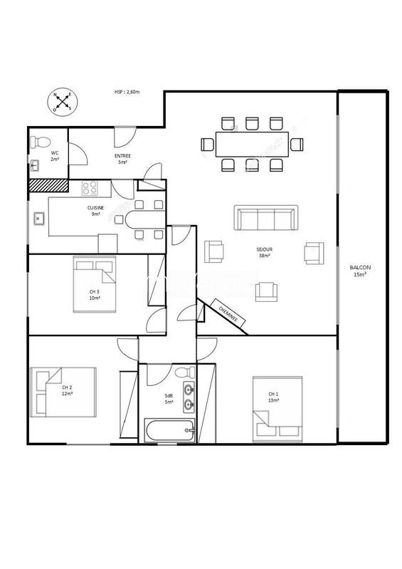 Appartement - 114 m² - 5 pièces