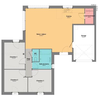 Maison - 89 m² - 5 pièces