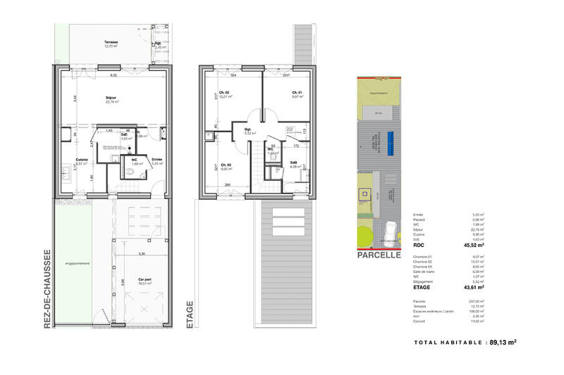 Maison - 89 m² - 4 pièces