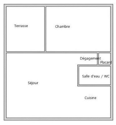 Appartement - 48 m² - 2 pièces