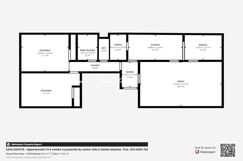 Appartement - 76 m² - 3 pièces