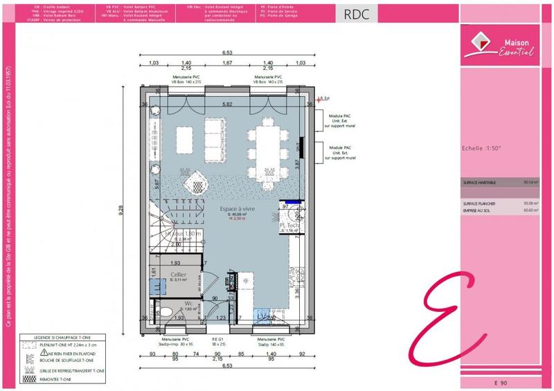 Maison - 90 m² - 4 pièces