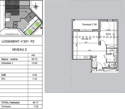 Appartement - 75 m² - 3 pièces