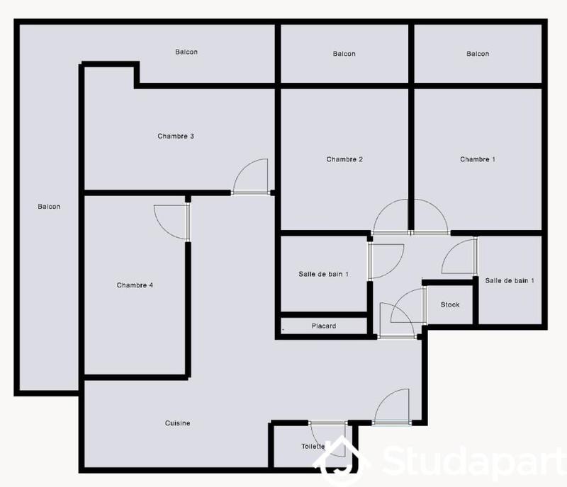 Chambre - 11 m² - 1 pièce