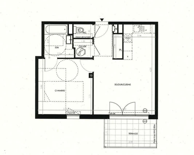 Appartement - 48 m² - 2 pièces