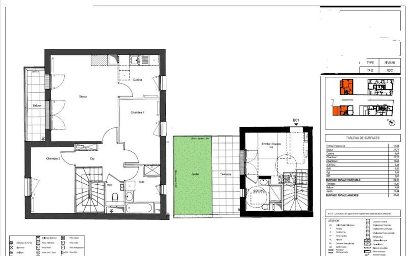 Appartement - 82 m² - 4 pièces