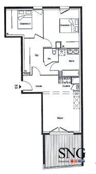 Appartement - 63 m² - 3 pièces