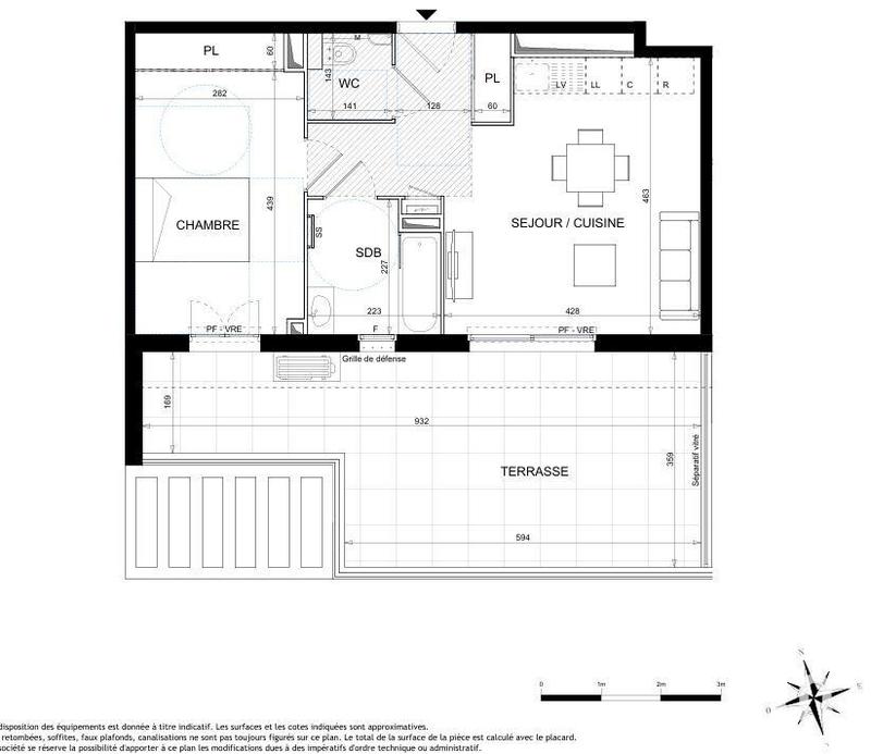 Appartement - 44 m² - 2 pièces