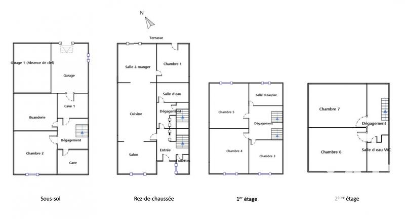 Maison de ville - 147 m² - 9 pièces