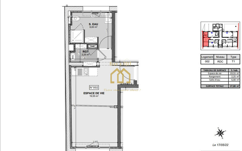 Appartement - 27 m² - 1 pièce