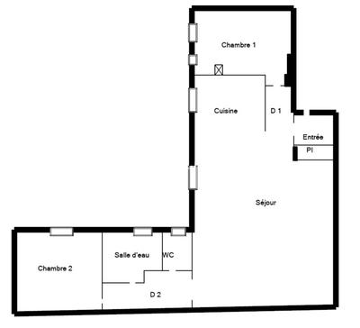 Appartement - 55 m² - 3 pièces