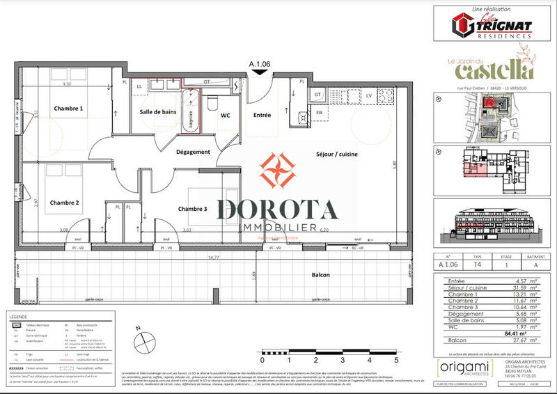 Appartement - 84 m² - 4 pièces