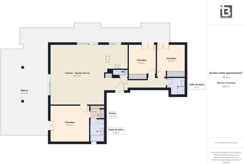 Appartement - 104 m² - 4 pièces