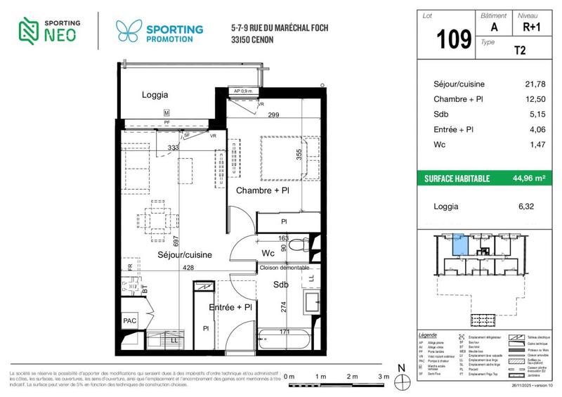 Appartement - 45 m² - 2 pièces