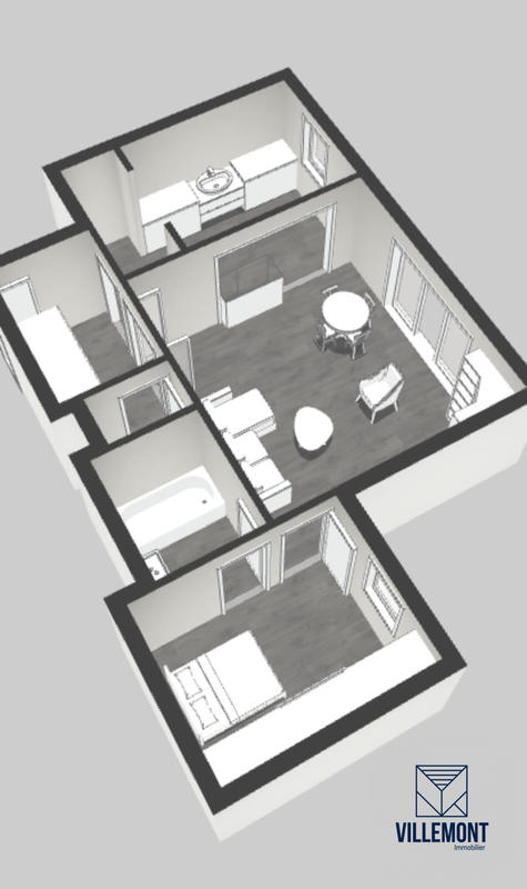 Appartement - 54 m² - 2 pièces