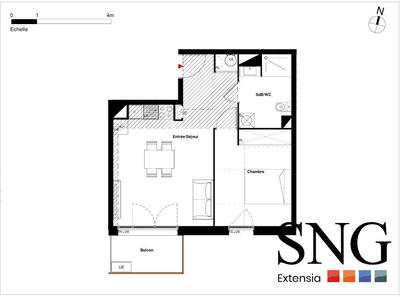 Appartement - 42 m² - 2 pièces