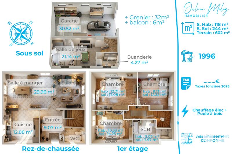 Maison - 118 m² - 6 pièces