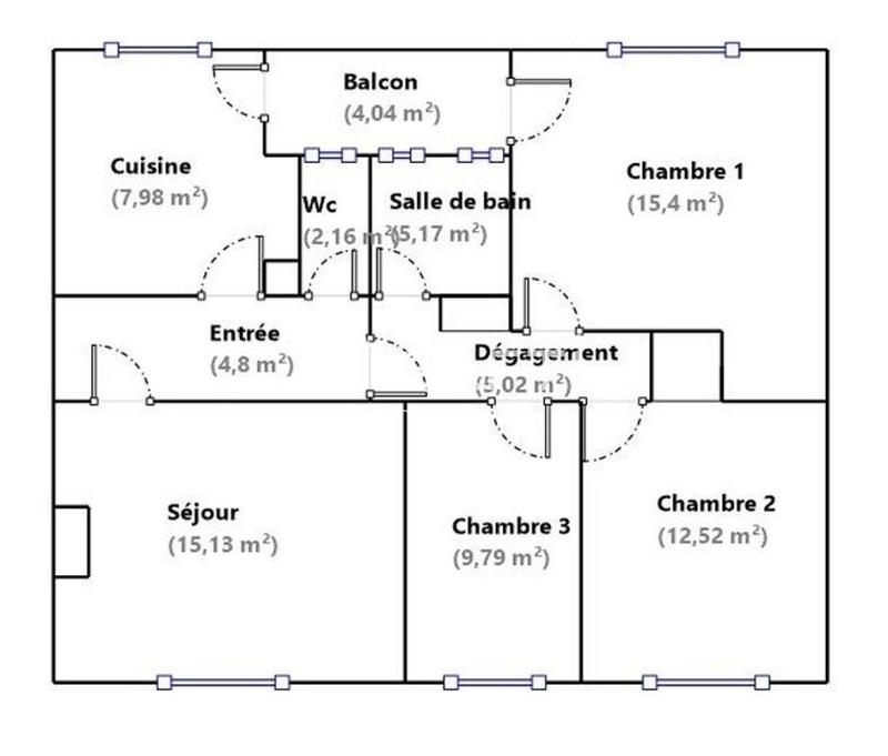 Appartement - 82 m² - 4 pièces