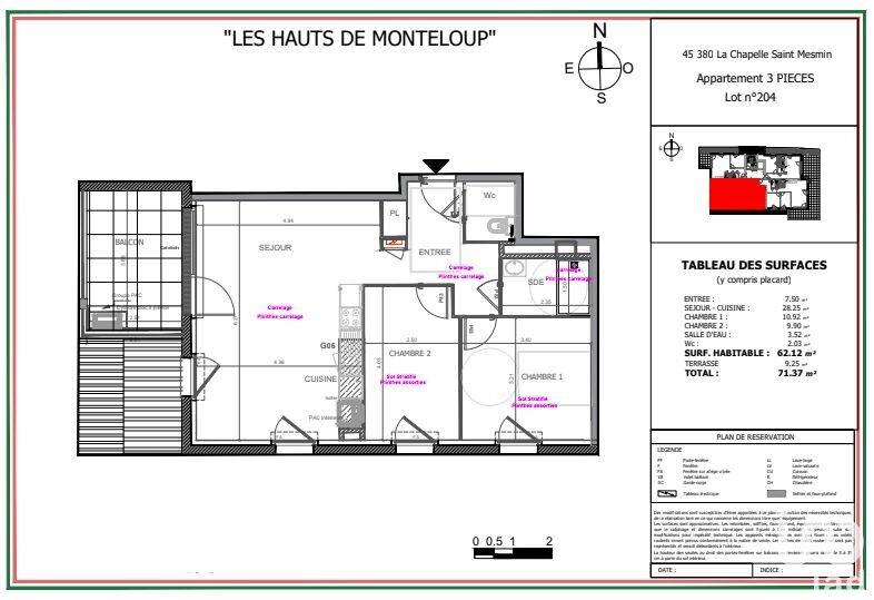 Appartement - 62 m² - 3 pièces