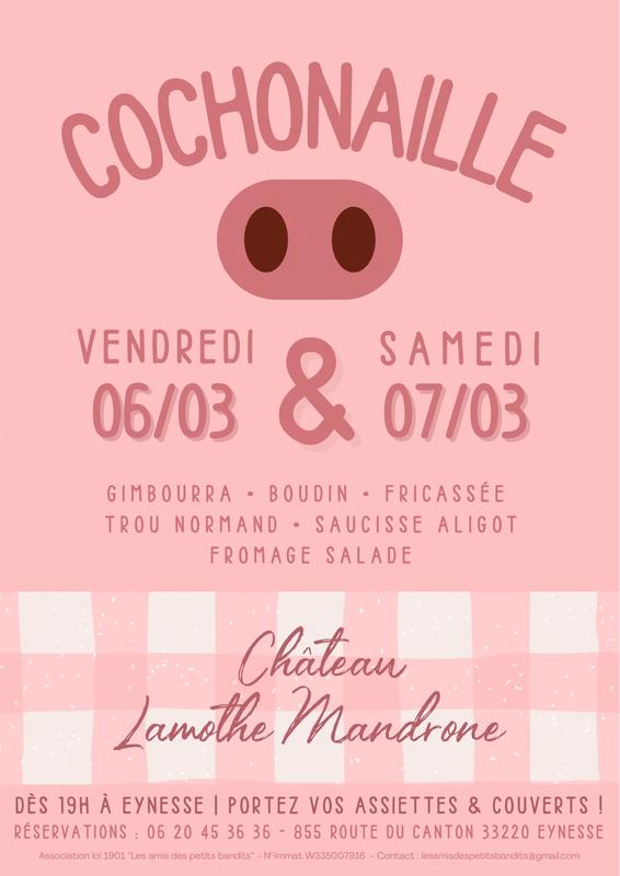 Repas cochonnaille au Château Lamothe Mandrone