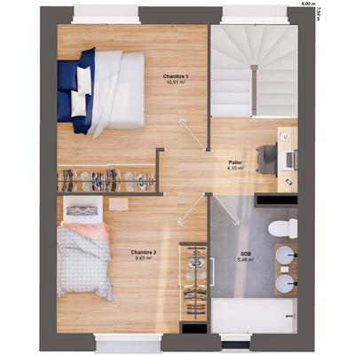 Maison - 63 m² - 4 pièces