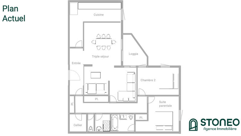 Appartement ancien - 105 m² - 5 pièces