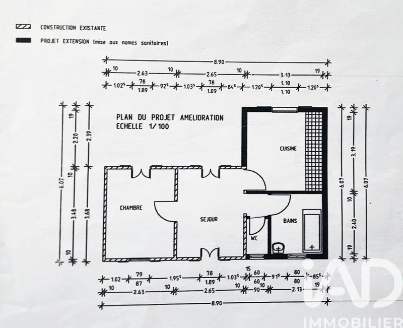 Maison - 58 m² - 2 pièces
