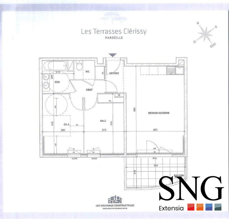 Appartement - 58 m² - 3 pièces