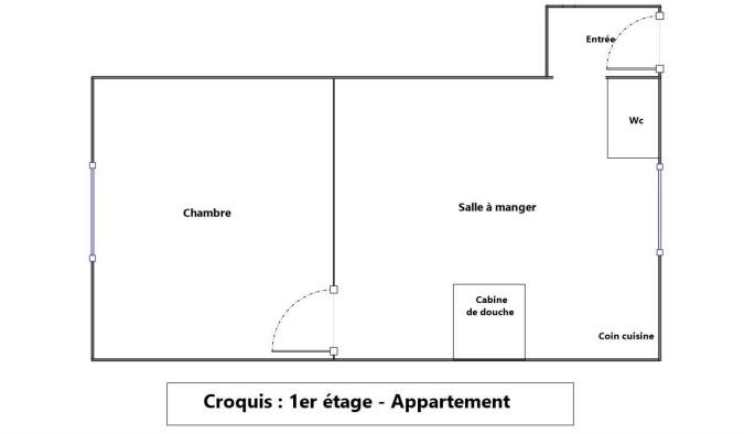 Appartement ancien - 22 m² - 2 pièces