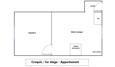 Appartement ancien - 22 m² - 2 pièces