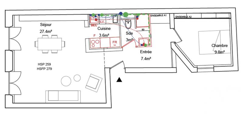Appartement - 53 m² - 2 pièces