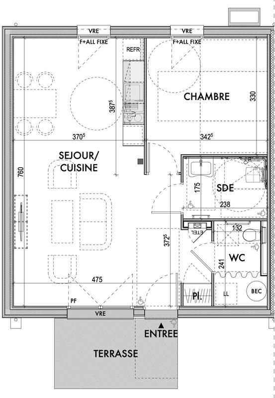 Maison contemporaine - 53 m² - 2 pièces