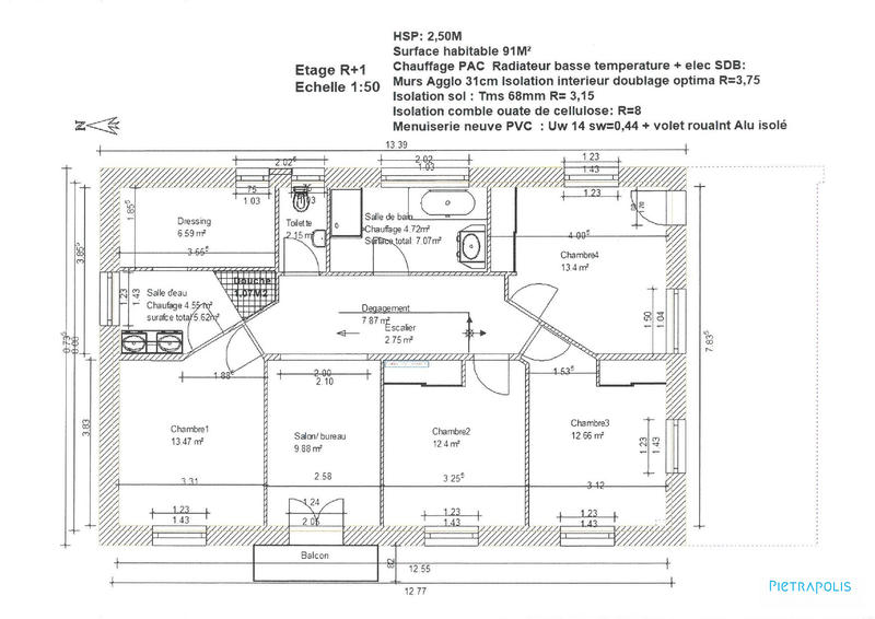 Maison traditionnelle - 186 m² - 6 pièces