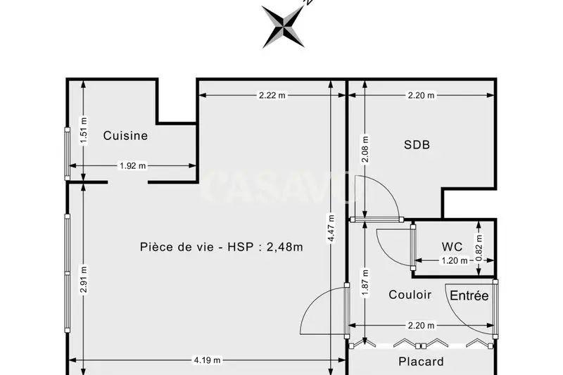 Appartement - 29 m² - 1 pièce