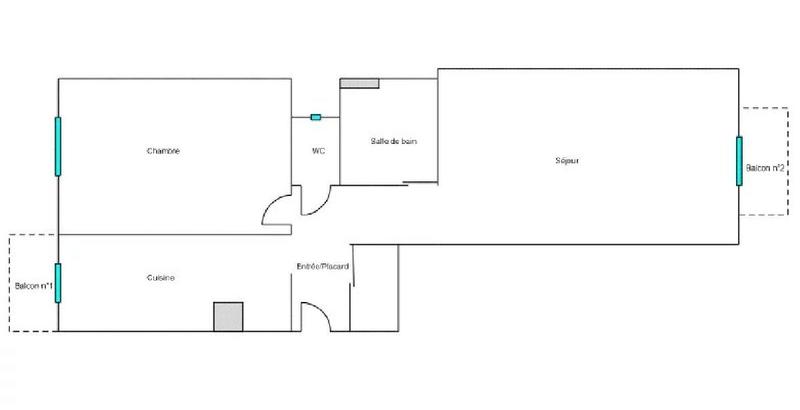 Appartement - 53 m² - 2 pièces