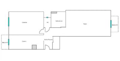 Appartement - 53 m² - 2 pièces