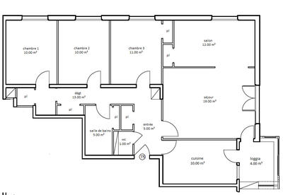 Appartement - 93 m² - 5 pièces