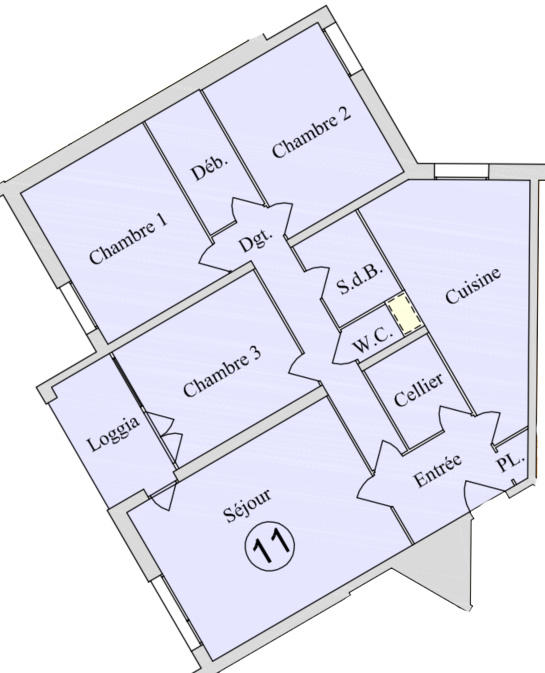 Appartement - 89 m² - 4 pièces