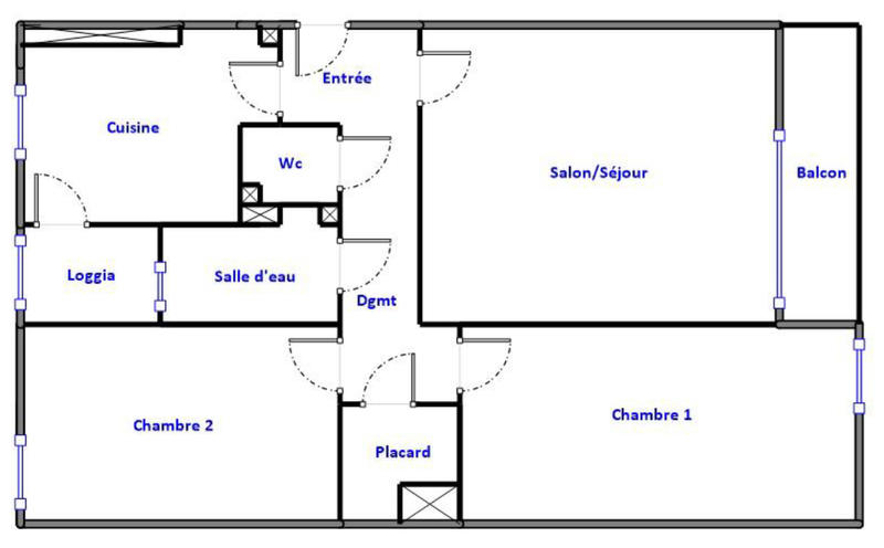Appartement - 57 m² - 3 pièces