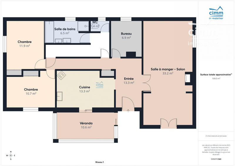 Maison - 107 m² - 3 pièces