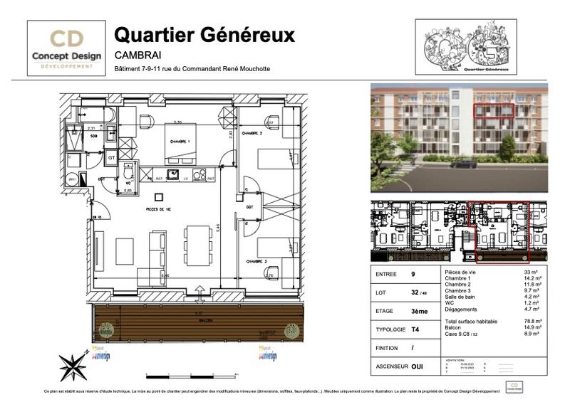 Appartement - 79 m² - 4 pièces
