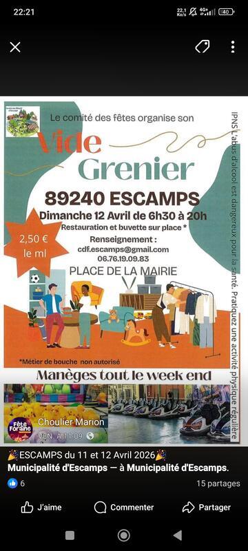 Vide grenier escamps 12/04