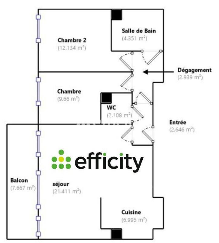 Appartement - 65 m² - 3 pièces