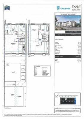 Maison - 75 m² - 3 pièces