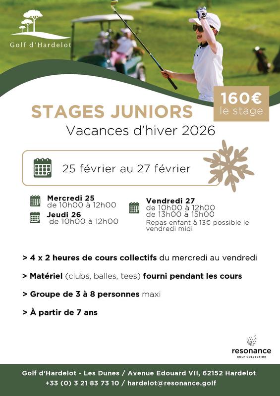Stages de Golf -  Juniors - 2026