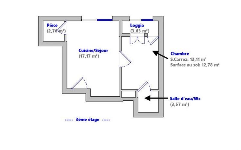 Appartement - 36 m² - 2 pièces
