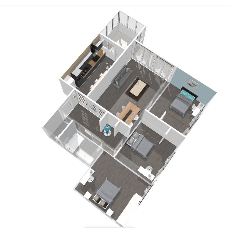 Chambre - 11 m² - 1 pièce